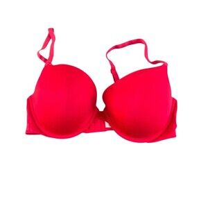 Calvin Klein Push-Up T-Shirt Bra Size 38C Red Underwire